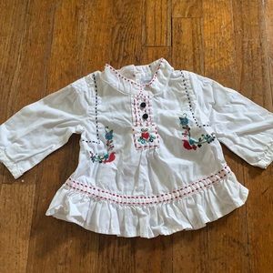 Embroidered White Baby Girl Blouse